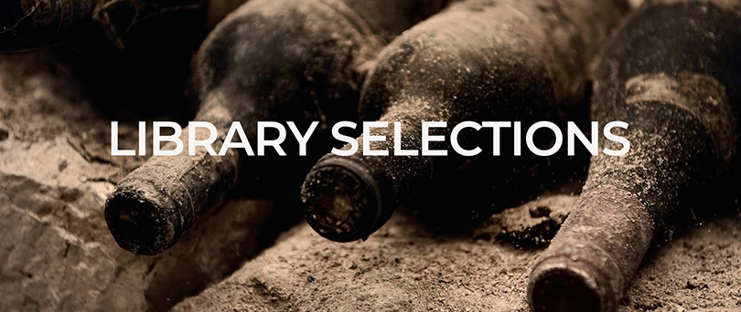 Library Selection Header with dusty bottles in background