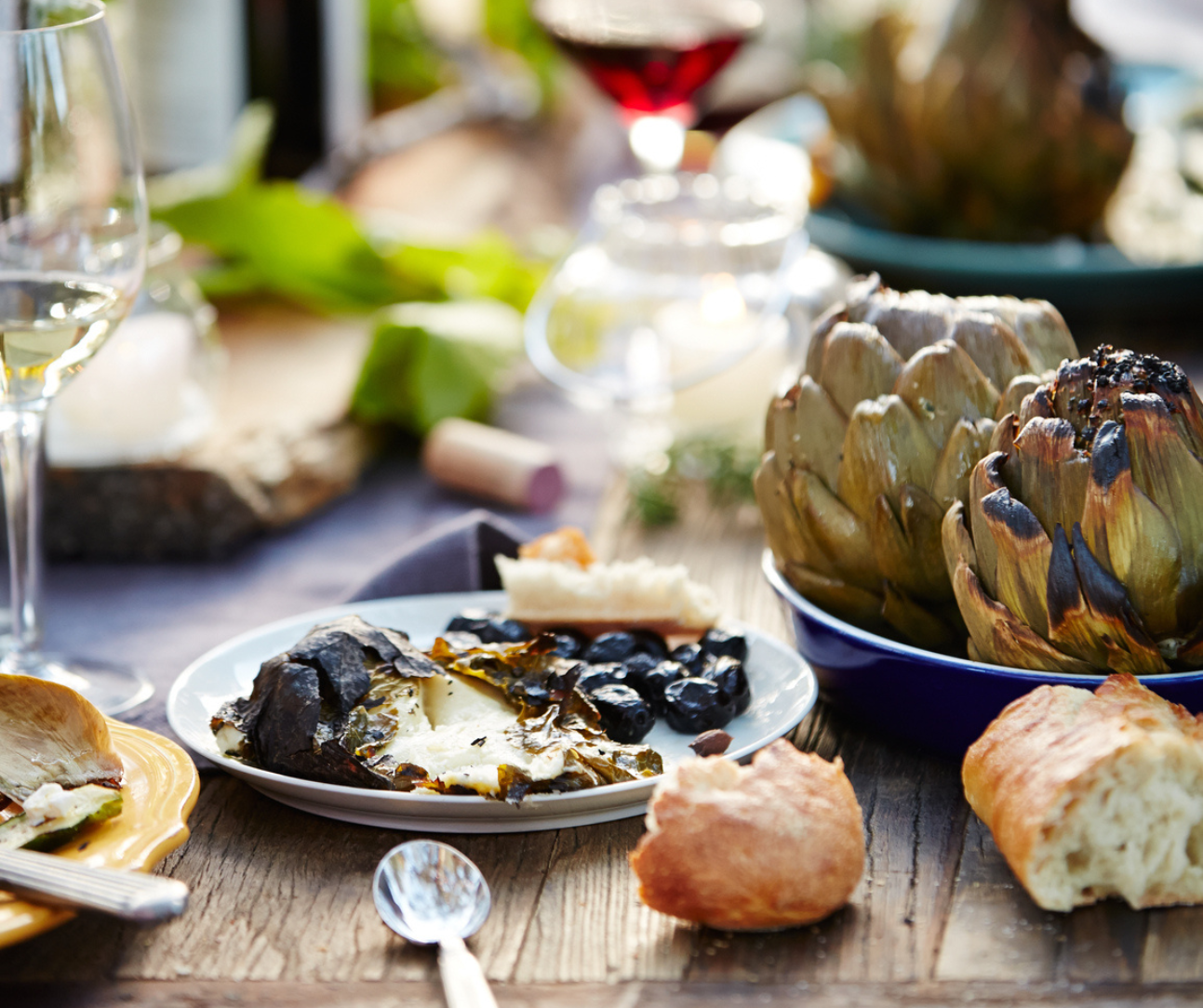spread of food at table